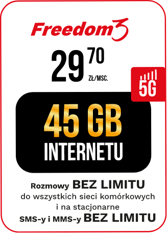 freedom2 29,70zł, 45GB internetu