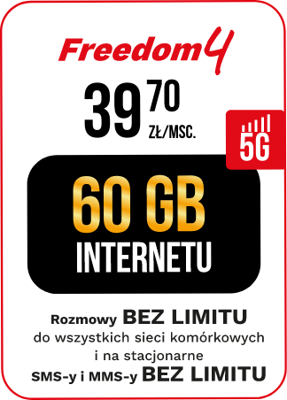 freedom1 39,70zł, 60GB internetu
