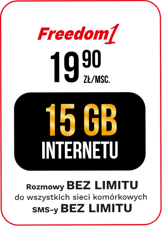 freedom1 19,90zł, 10GB internetu