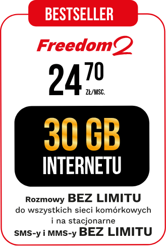 freedom2 24,70zł, 30GB internetu