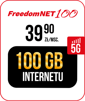 freedomNET100 39,90zł, 100GB internetu 5GB