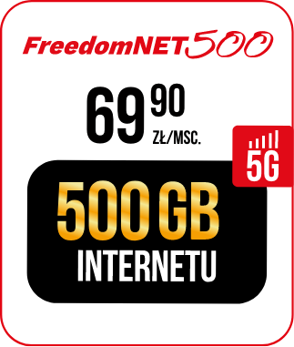 freedomNET500 59,90zł, 500GB internetu 5GB